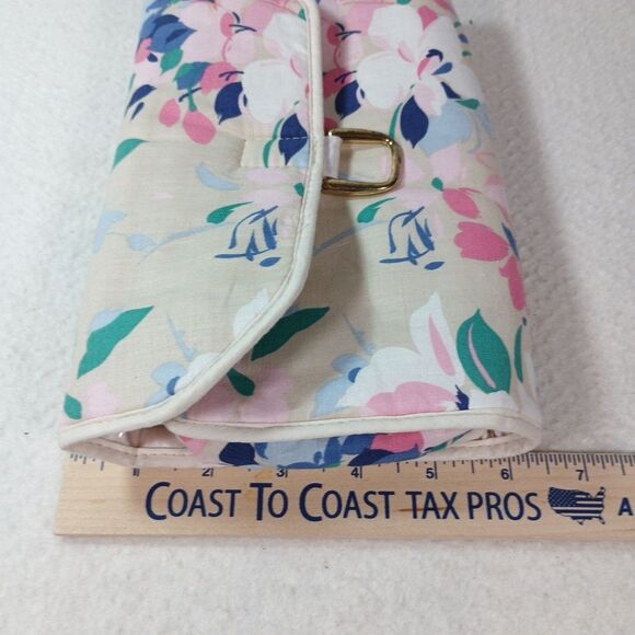 Diane Von Furstenberg (DVF) Quilted Floral Travel Makeup Bag 3 Section Case - Picture 13 of 15